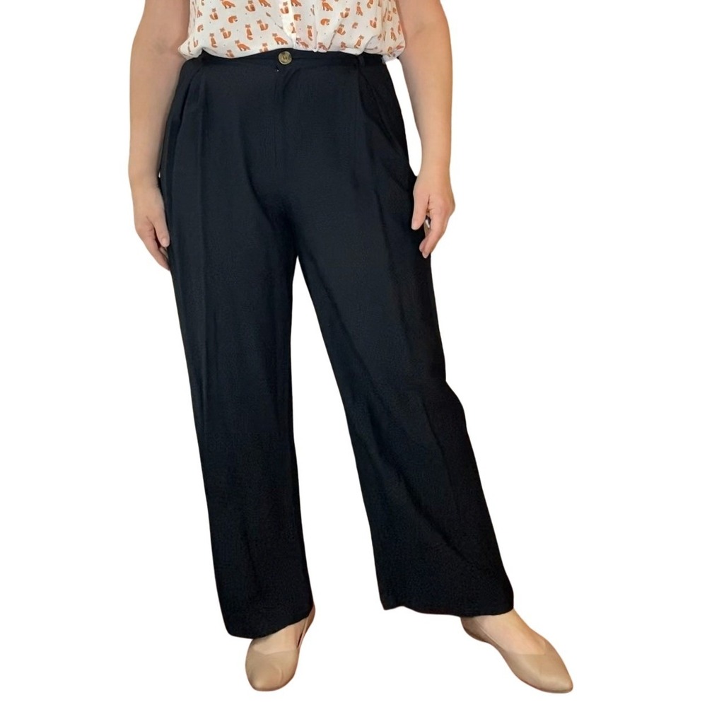 Pleated Trouser Wide Leg Size XL Classic Office Staple
